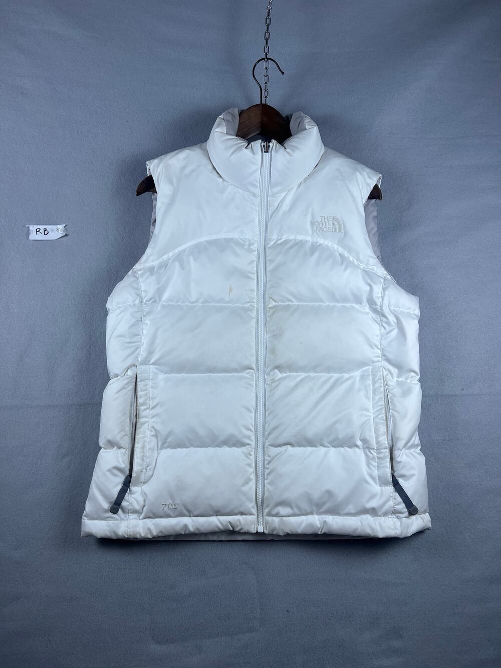 The North Face Puffer Vest Womens M White 700 Fill Down Insulate Warm Outdoor